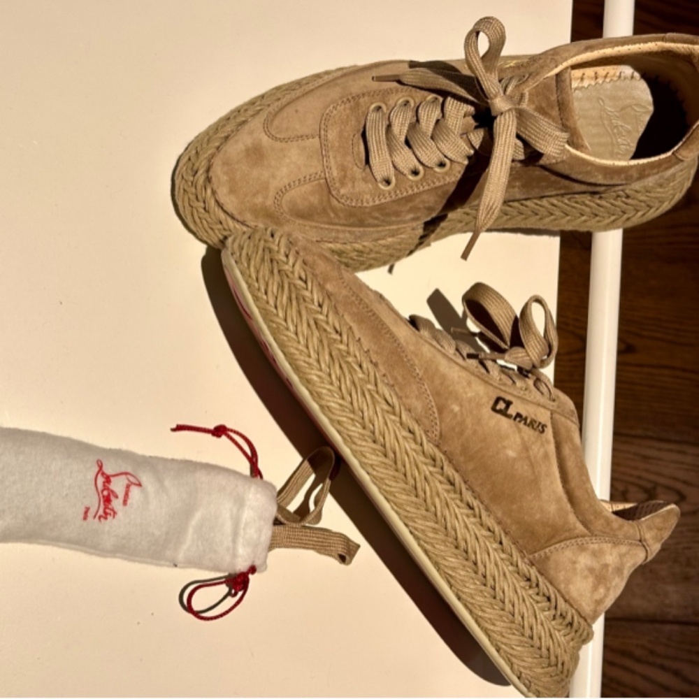 Christian Louboutin Espasneak suede espadrille sneakers - size 7 color- Crumble - Picture 3 of 11